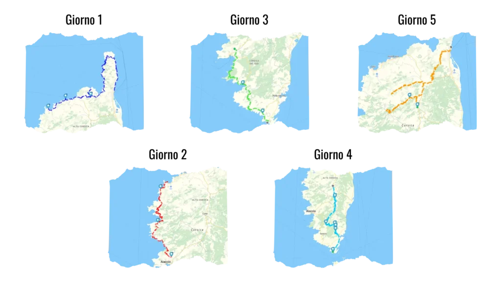 Itinerario Giorno per Giorno - Corsica In Moto