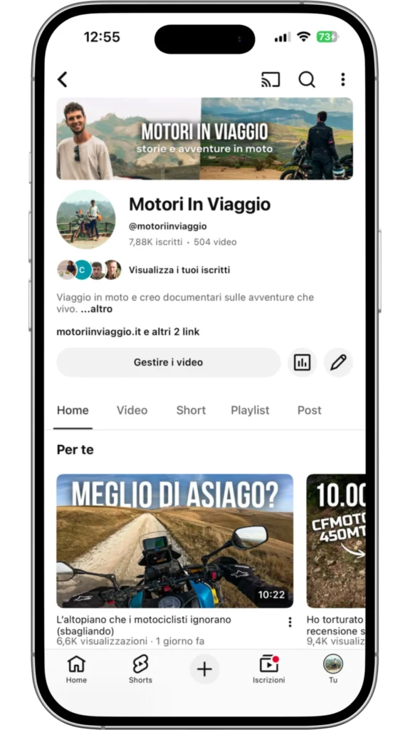 YouTube di Motori In Viaggio